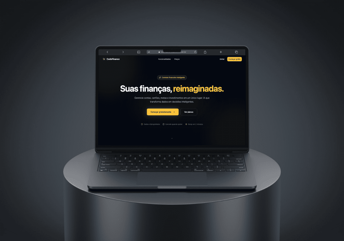 Tela do CodeFinance: dashboard de controle financeiro pessoal